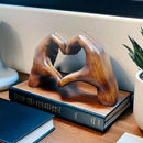 1-Piece Brown Heart-Hand Decorative Figurine, 18.5 cm-5