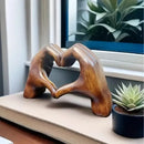 1-Piece Brown Heart-Hand Decorative Figurine, 18.5 cm-8