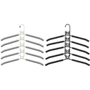 Space saving Multi layer Folding Hanger Hook Closet Organizer Clothes Rack - Black-3