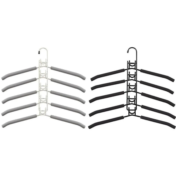 Space saving Multi layer Folding Hanger Hook Closet Organizer Clothes Rack - Black