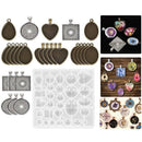 31 Pcs DIY Resin Casting Mould and Pendant Tray Kit for Jewellery Making-9