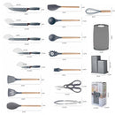 19-Piece Grey Kitchen Utensil Set with Storage Holder-3