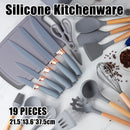 19-Piece Grey Kitchen Utensil Set with Storage Holder-13