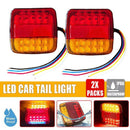 2X Square 26 Led Trailer Tail Lights Stop Brake Reverse Indicator Taillight Lamp-1
