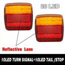 2X Square 26 Led Trailer Tail Lights Stop Brake Reverse Indicator Taillight Lamp-4