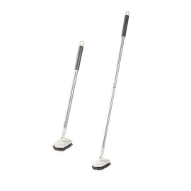 Long Handled Shower Scrub Brush with Extendable Pole for Bathroom Tiles - 0