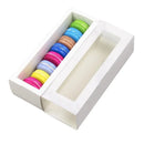 50-Pack White Drawer-Style Window Pastry Boxes, 20.5 x 7 x 5 cm-2
