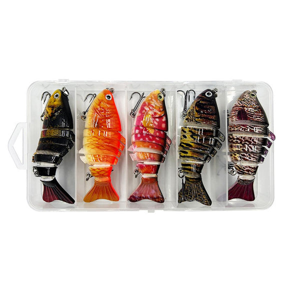 5PCS Faux Lure Set Fish Hard Fake Bait Fishing Lures Artificial Bait Tackle Gear