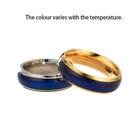 Mood Colour Changing Ring Temperature Sensitive Stainless Steel US Size 8 - Rose Gold