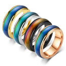 Mood Colour Changing Ring Temperature Sensitive Stainless Steel US Size 8 - Rose Gold-2