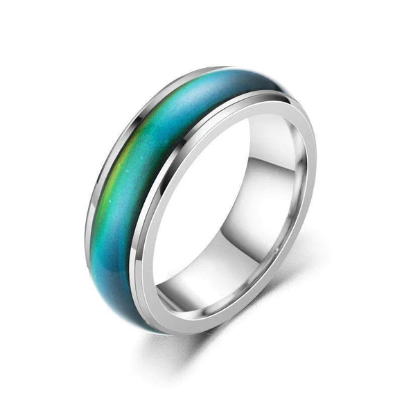 Mood Colour Changing Ring Temperature Sensitive Stainless Steel US Size 8 - Rose Gold