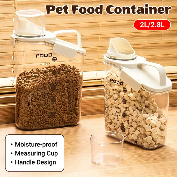2Sizes Portable Transparent Grain Storage Jar Cat Food Rice Snack Tea Container - 2000ML