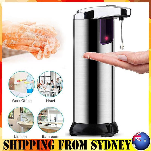 Automatic Soap Liquid Dispenser Handsfree Touchless IR Sensor Hand Wash Steel