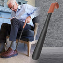Long Handle Shoe Horn 42 cm Black with Brown Handle Sleeve, 1 Piece-7