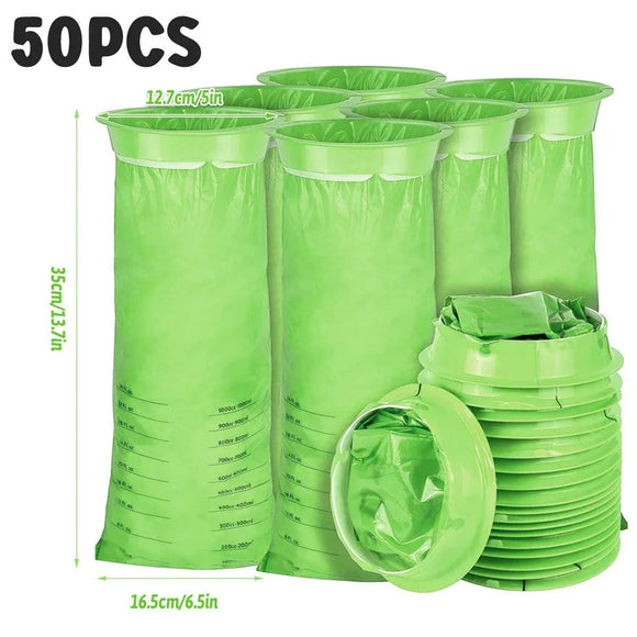 50PCS Motion Sickness Bags Portable Car Travel Vomit Bags for Morning Nausea