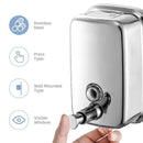 Stainless Steel Wall Mounted Soap Dispenser Hotel Bathroom Sanitizer Bottle - 500ML-4
