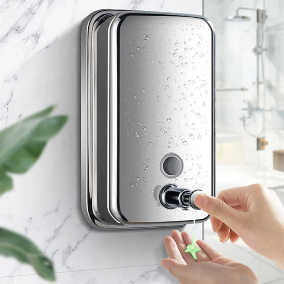 Stainless Steel Wall Mounted Soap Dispenser Hotel Bathroom Sanitizer Bottle - 500ML