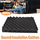 Black Egg-Crate Wall Panel Set 30 x 30 x 3 cm - 20 Pieces-1