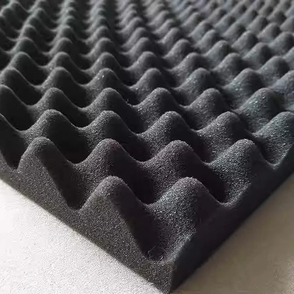 Black Egg-Crate Wall Panel Set 30 x 30 x 3 cm - 20 Pieces