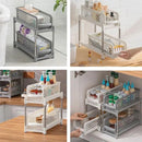 Bathroom Kitchen Sink Storage Rack Drawer Plastic Shelf Seasoning Holder - Grey-8