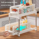 Bathroom Kitchen Sink Storage Rack Drawer Plastic Shelf Seasoning Holder - Grey-11