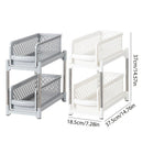 Bathroom Kitchen Sink Storage Rack Drawer Plastic Shelf Seasoning Holder - White-4