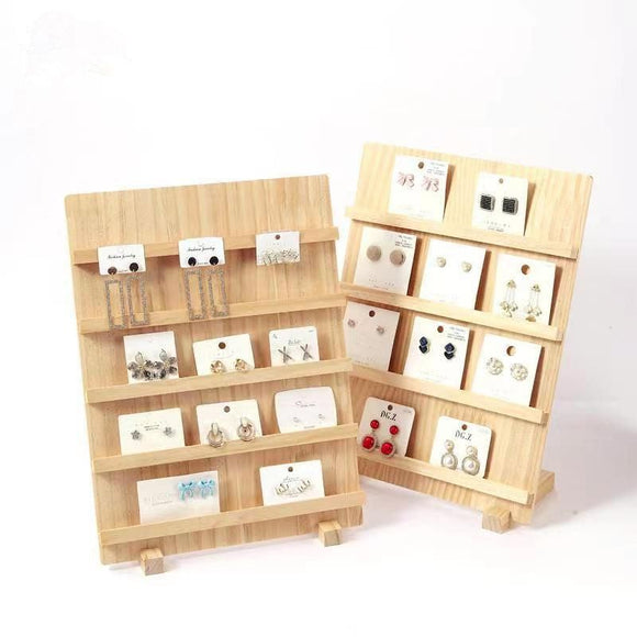 Wooden Earrings Display Rack Multi Tier Jewelry Stand Organizer Earrings Holder - 3-Tier