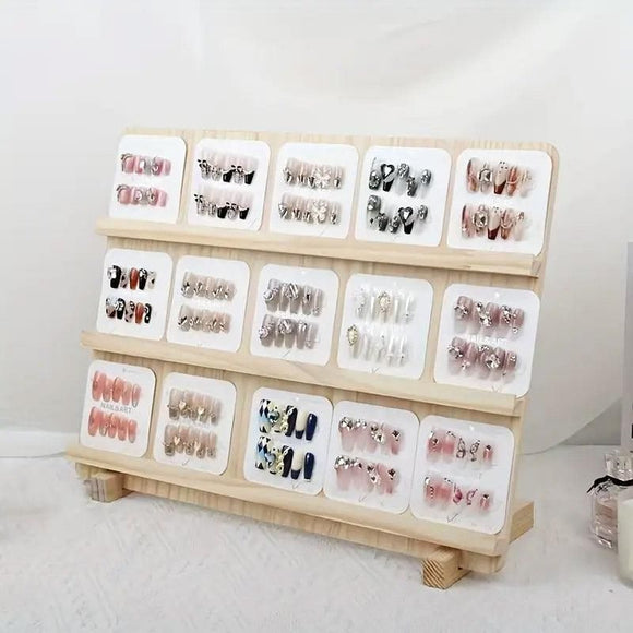 Wooden Earrings Display Rack Multi Tier Jewelry Stand Organizer Earrings Holder - 5-Tier