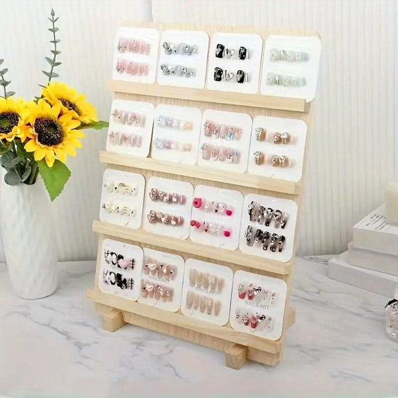 Wooden Earrings Display Rack Multi Tier Jewelry Stand Organizer Earrings Holder - 5-Tier