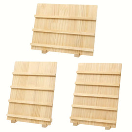 Wooden Earrings Display Rack Multi Tier Jewelry Stand Organizer Earrings Holder - 5-Tier - 0