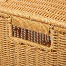 Storage Box Bedroom Organizer Faux Rattan Woven Basket with Lid Home-8