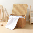 Storage Box Bedroom Organizer Faux Rattan Woven Basket with Lid Home-10