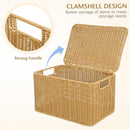 Storage Box Bedroom Organizer Faux Rattan Woven Basket with Lid Home-5