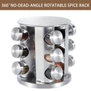 Stainless Steel Rotating Spice Rack Organizer Kitchen Seasoning Jar Holder Use-9