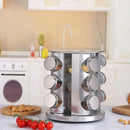 Stainless Steel Rotating Spice Rack Organizer Kitchen Seasoning Jar Holder Use-12