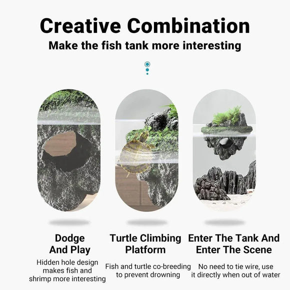 Fish Tank Aquascape Hoverstone Decoration Natural Rock Landscaping for Aquarium - L
