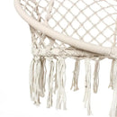 Beige Hanging Chair with Tassels and Two Rings - 1 Piece-12