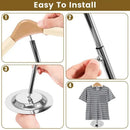 1-Piece Beige Adjustable T-Shaped Garment Display Stand-7