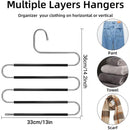 Clothes Hanger 4pcs S Shape Non Slip Multi Layer Trousers Rack Closet Organiser-3