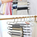 Clothes Hanger 4pcs S Shape Non Slip Multi Layer Trousers Rack Closet Organiser-4