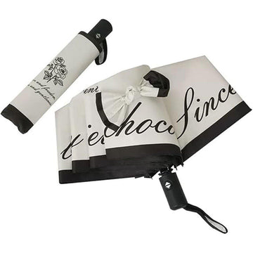 Vintage Rose UV Protection Automatic Manual Tri-fold Sun Rain Umbrella Sunshade - Automatic - 0