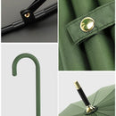 Large 16 Bone Automatic Umbrella Unisex Long Handle Dual Use Rain Sun Umbrella - Green-11