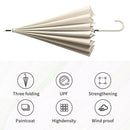 Large 16 Bone Automatic Umbrella Unisex Long Handle Dual Use Rain Sun Umbrella - White-7