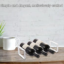 Iron Wine Rack Bottle Holder Metal Display Stand Tabletop Decorative Storage - Brown-6