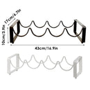 Iron Wine Rack Bottle Holder Metal Display Stand Tabletop Decorative Storage - Brown-3