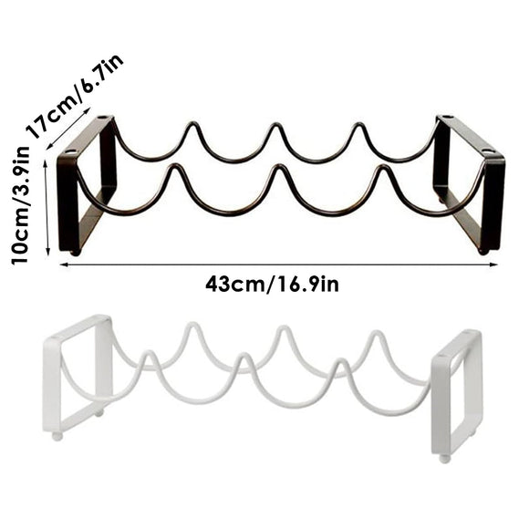 Iron Wine Rack Bottle Holder Metal Display Stand Tabletop Decorative Storage - Brown