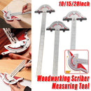 Woodworking Edge Ruler Protractor Angle Measuring Tool Carpenter - 15 inch-15