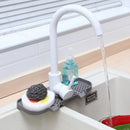Kitchen Faucet Storage Rack Holder Soap Sponges Caddy Organizer Sink Basket Rack - Black-6