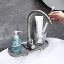 Kitchen Faucet Storage Rack Holder Soap Sponges Caddy Organizer Sink Basket Rack - Black-9