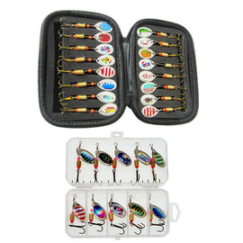 10/16PCS Fishing Lure Spinners Baits Spoon Set with Tackle Bag Trout Bass Tackle - A(16PCS) - 0